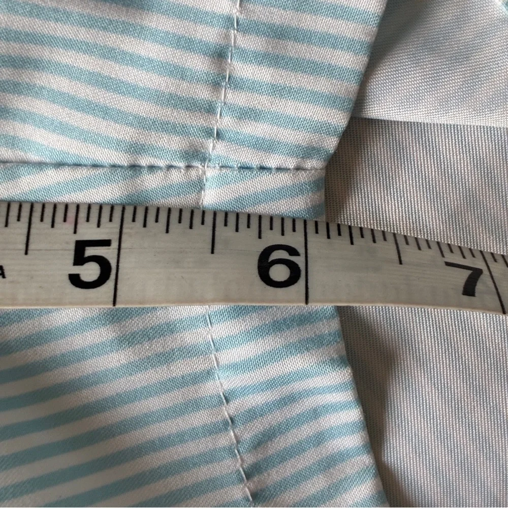 Franks Seersucker Swim Trunks Blue Pink Stripe Men’s Medium